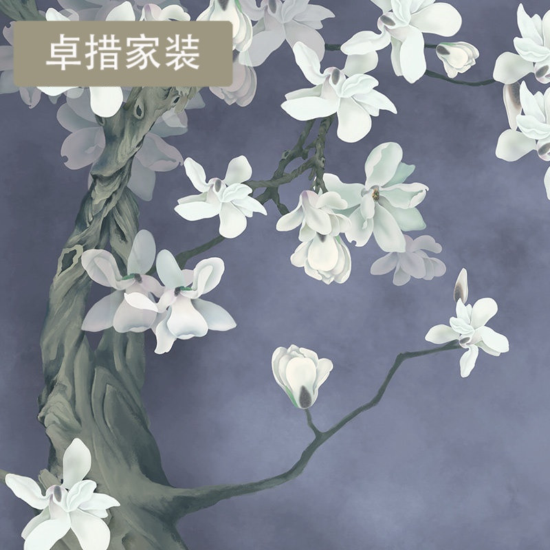 大花壁纸卧室个性创意田园花卉客厅墙纸无纺布欧式无缝墙布 颜色A