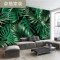 现代简约清新雨林植物芭蕉叶田园壁画背景墙绿色植物客厅墙纸壁画 免胶艺术布（拼接）