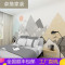 简约手绘群山墙纸定制电视背景墙墙布客厅沙卧室无缝大型壁画 无缝靓丽真丝布（一整张）