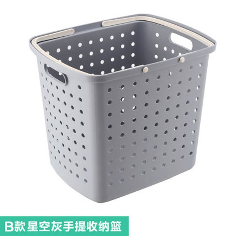 脏衣蓝脏衣娄玩具收纳架浴室杂物筐洗衣蓝塑料带轮放脏衣服收纳筐生活家居家庭收纳整理清洁用品储_6 单层米灰色（B款）