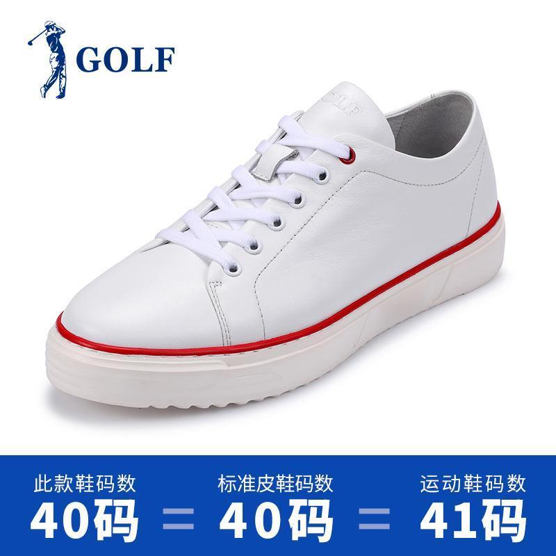 GOLF男鞋春季日常男士时尚鞋子男低帮系带休闲鞋韩版潮流学生板鞋 白色 39