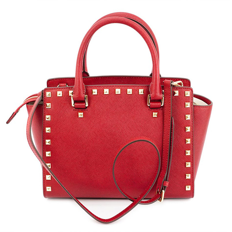 MICHAEL KORS 迈克·科尔斯 女士 经典款中号柳钉笑脸包/手提包 多色可选 30T3GSMS2L 红色金钉