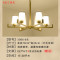 新中式吊灯现代玻璃客厅灯大厅灯餐厅灯卧室灯简约中国风大气灯具 A款6头+原装三色LED9瓦光源