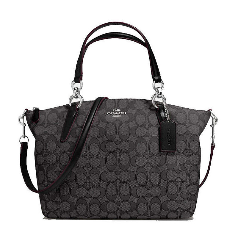 COACH 蔻驰 奢侈品 女士迷你深空灰帆布单肩饺子包 F57830SVDK6