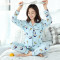 月子服纯棉潮妈哺乳衣家居服产后喂奶衣春秋舒适孕妈家居套装 XXL 浅蓝色