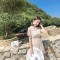 依伶梦2018实拍新款女装韩版气质收腰蕾丝连衣裙 S 杏色