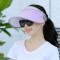 夏季防晒帽子女韩版遮脸遮阳帽户外春季出游美白太阳帽空顶帽 镜面荧光绿