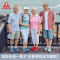 足力健老人鞋 夏季运动户外休闲鞋男款透气网面鞋清凉爸爸鞋子中老年健步健康鞋 男款 红色女款 39码