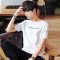 现代男孩（XIANDAINANHAI）短袖T恤男士打底衫圆领纯色体恤2018新款夏季修身半_1 M 9674白色