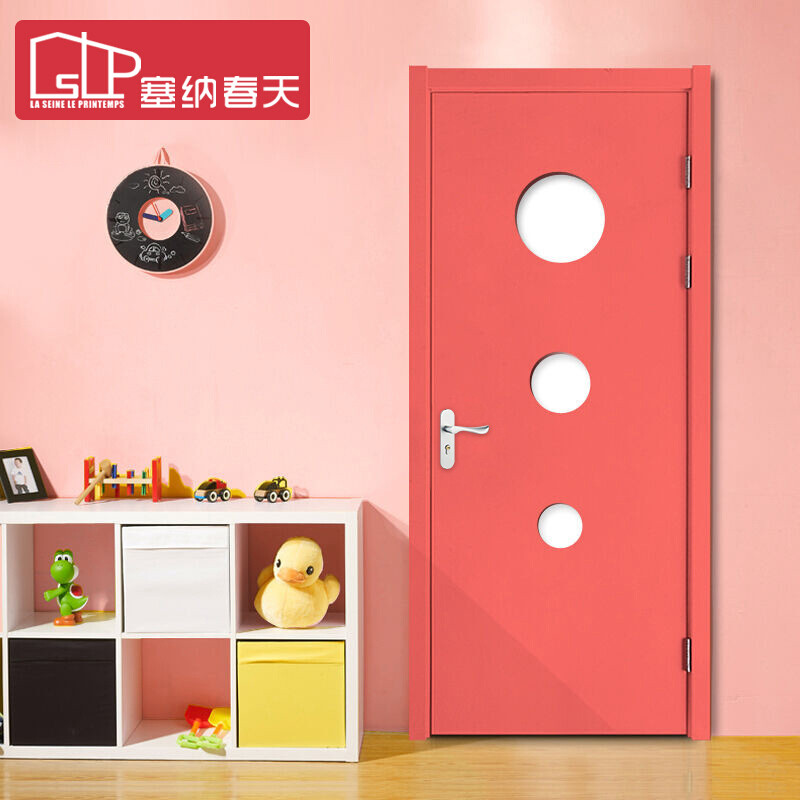 塞纳春天木门彩色门儿童房门室内套装门实木复合烤漆房门卧室门型号005 甜美公主