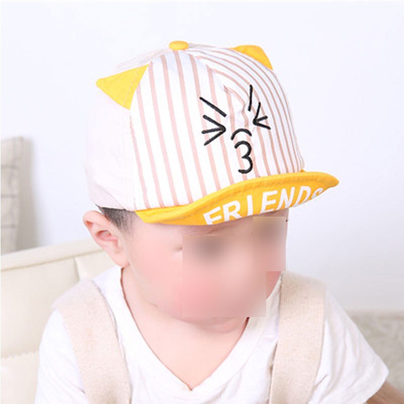 婴儿帽子0-3-6-12个月春秋男女宝宝鸭舌帽夏童帽遮阳帽1-2岁春夏可爱萌趣婴幼儿配饰 帽围(41-48cm)建议3-12个月 黄色-遮阳嘟嘴