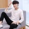 现代男孩（XIANDAINANHAI）2018春季新款衬衫男长袖韩版学生个性修身寸衫拼接修 180/2XL GD038白色