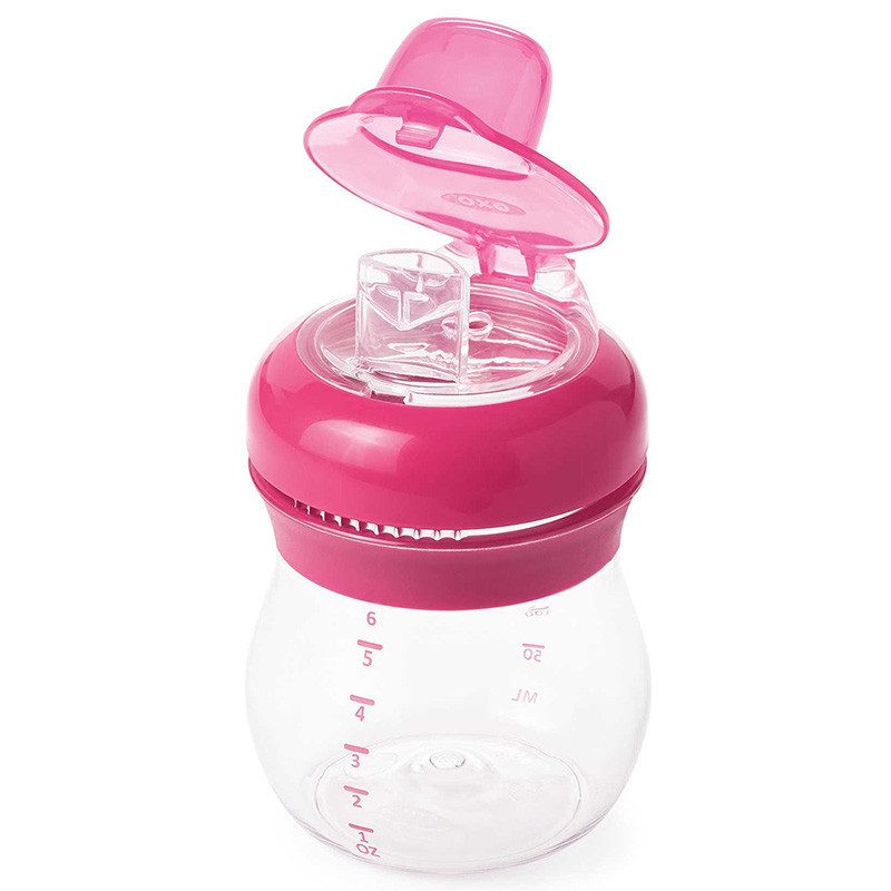 OXO/奥秀 6194200 婴儿学饮杯 带手柄软头鸭嘴吸允杯 180ML 火烈鸟粉