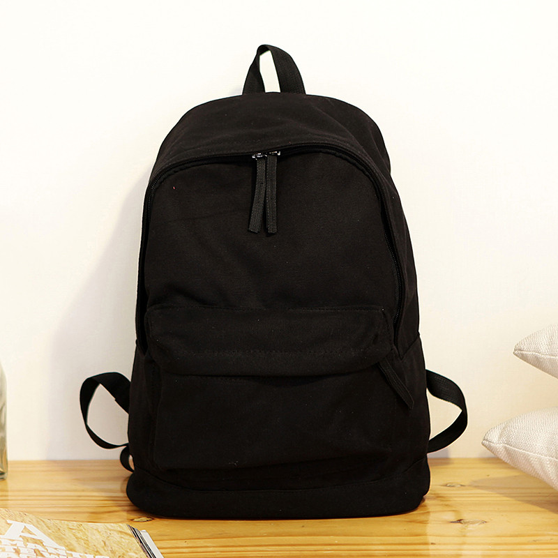 韩版双肩包男包初中学生书包高中生背包休闲包学院风旅行包女包潮_22 黑色