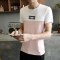 男士短袖T恤打底衫潮流上衣服韩版半袖男装 L 浅粉