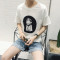 夏季2018短袖男装T恤半袖青少年韩版潮T恤 2XL 黑色