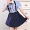 六一儿童背带裤演出服装女合唱服小学生校服套装幼儿朗诵表演服男可爱小清新萌趣婴童表演服 110cm 蓝色公主裙