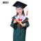儿童博士服毕业礼服幼儿园学士服博士帽小学生毕业照演出服毕业袍可爱萌趣简约创意婴童套装 110cm 8002H华款