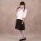 儿童小朋友学生装女合唱服青少年毕业季摄影服装中山装表演服男童通用套装简约婴童套装 120cm 白色女装（上衣+裙子）