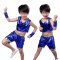 六一儿童现代舞演出服爵士舞幼儿园亮片表演服男女孩舞蹈服装可爱萌趣亮色儿童舞蹈表演服 100cm 蓝色