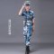 儿童迷彩服套装幼儿中小学生军训服野外拓展演出服男女童军装长袖短袖长裤两件套婴童套装 140cm 海洋短袖