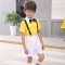 六一儿童节演出服蓬蓬纱裙女童跳舞蹈表演服装幼儿园男孩衬衫背带裤两件套服装婴童套装 110cm 黄色短袖短裤