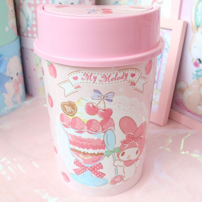美乐蒂Mymelody垃圾桶塑料垃圾筒家用客厅卧室卫生间垃圾篓大纸篓_4 樱桃melody垃圾桶