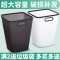 16升大容量垃圾桶带压圈卫生间废纸篓家用厨房客厅无盖大号垃圾筒_7 【旗舰款】磨砂黑+60只垃圾袋