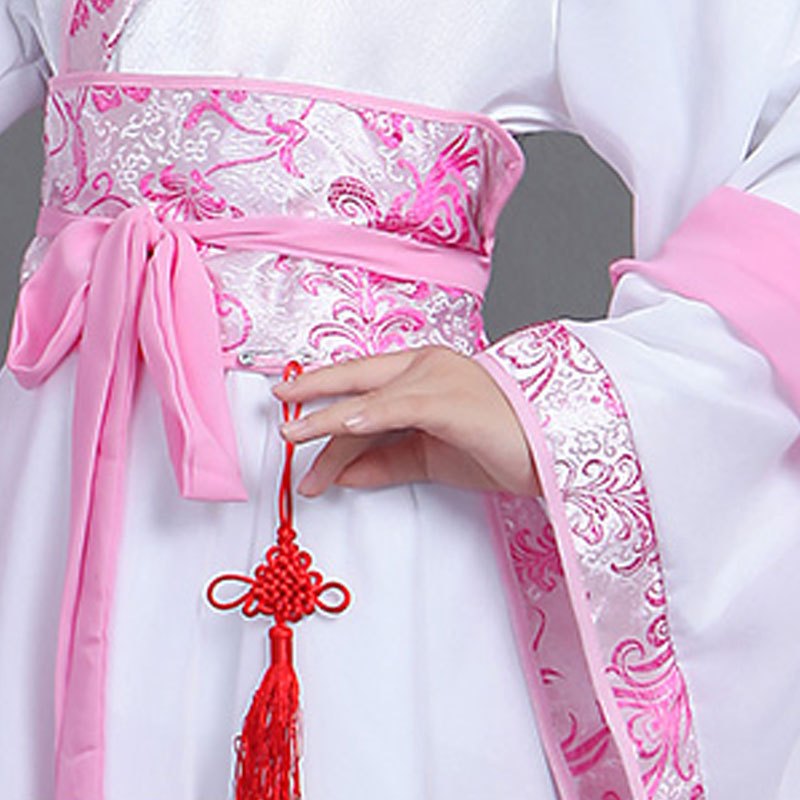 女童古代衣服中大童古筝演出汉服童装小孩简约朴素典雅女孩子古装裙子