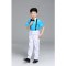 六一儿童演出服装女蓬蓬纱裙幼儿园跳舞蹈小学生合唱表演服男童被太苦套装演出服简约婴童套装 150cm 胸花裙蓝色女童