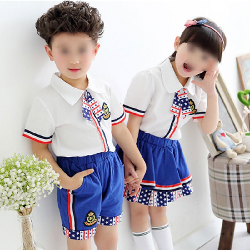六一儿童背带裤演出服装男女童中小学生诗歌朗诵大合唱幼儿园校服通用套装简约小清新婴童套装 130cm 款式四：男孩