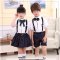 六一儿童背带裤演出服装男女童中小学生诗歌朗诵大合唱幼儿园校服通用套装简约小清新婴童套装 130cm 款式四：男孩