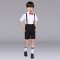六一儿童男女童蓬蓬背带裤演出服中小学生幼儿园大合唱表演男孩子帅气洋气夏季套装 110cm 男款短黄上衣+白裤+黑色结