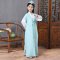 儿童三字经弟子规国学书童演出服男女童古装汉服古代舞台表演服装春秋夏季女孩子古装裙子 100cm 浅绿女款