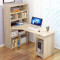 欣弘雅家居(XIN HONG YA)电脑桌台式家用书桌带书柜组合一体式简约现代经济型办公桌卧室写字台 学习桌子C1005 C款120cm尼亚美胡桃色