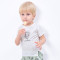 婴姿坊男女童夏季圆领短袖休闲可爱透气纯色上衣T恤 73cm 米白
