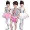 六一儿童节表演服女童蓬蓬纱裙幼儿园吊带演出服亮片爵士舞蹈服装通用简约小清新婴童裙子 150cm 吊带裙《白色》（S头饰）