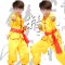 六一儿童武术服演出服短袖男少儿武术操表演服幼儿国学服装套装通用简约小清新婴童套装 120cm 白色短袖