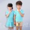 幼儿园小朋友夏装男女童儿童套装短袖夏季中小学演出服通用婴童套装简约小清新小孩套装 110cm(110码建议身高90-100) 女蓝05