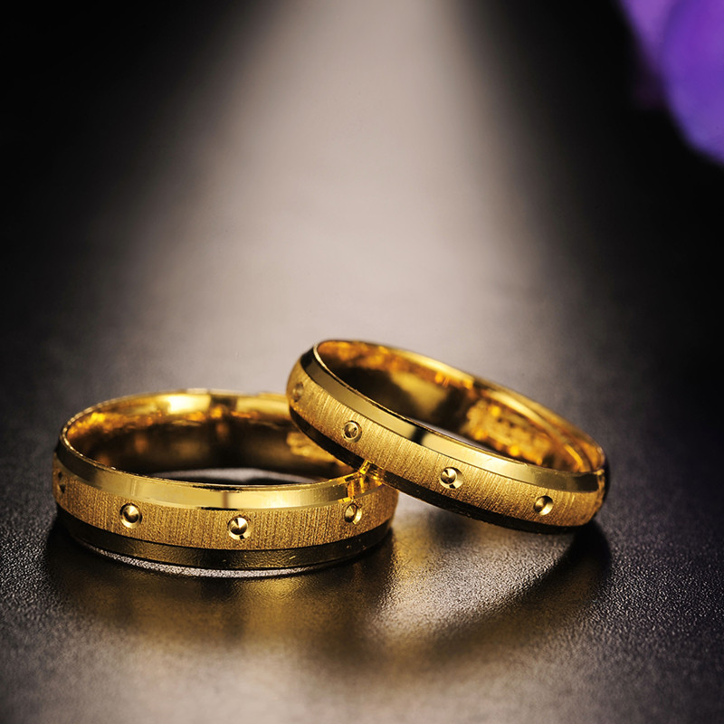 【中国黄金】足金首饰简爱简约情侣黄金对戒戒指(计价) 2只共11.