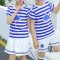 夏季幼儿园园服小学生校服班服短袖学院风男女童运动条纹套装简约学院风条纹男孩子女孩子薄款套装 150cm(150cm【150码】) 男童款