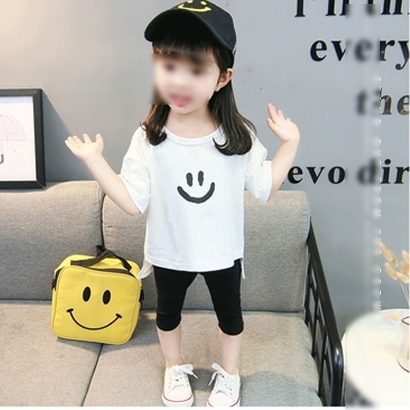 女童洋气套装半女宝宝夏装夏季儿童韩版潮衣服服装套装简约小清新婴童套装小女孩短袖短裤套装 80cm吊牌80码适合0-1岁 白色