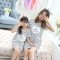 儿童睡衣女孩夏季亲子短袖女童睡裙卡通小孩夏天中大童裙通用家居服简约小清新连衣睡裙 【美妈】22码（建议160-165） SY06小J灵豆沙
