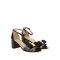 FERRAGAMO 罗缎蝴蝶结装饰粗跟女士凉鞋 640348NERO 黑色 6.5