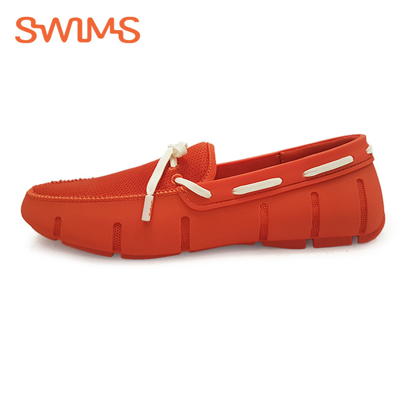 Swims Lace Loafer 挪威春秋款男鞋 防水舒适 时尚休闲套脚乐福鞋 橙色 43码