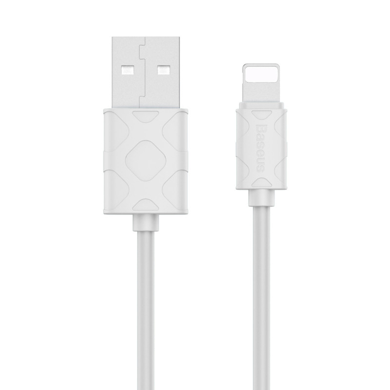 倍思 雅纹数据线 USB-A输出 苹果 Lightning 2.1A 1M 白色