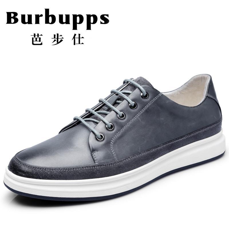 法国品牌Burbupps芭步仕2018爆款男士时尚潮流真皮休闲板鞋_1 深蓝色 39码