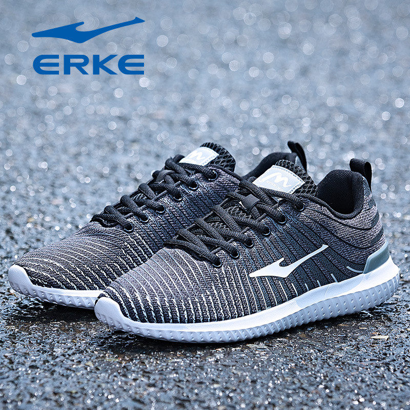 鸿星尔克(ERKE)运动鞋男鞋子轻便跑步鞋男款舒适休闲跑鞋 2127正黑 40码