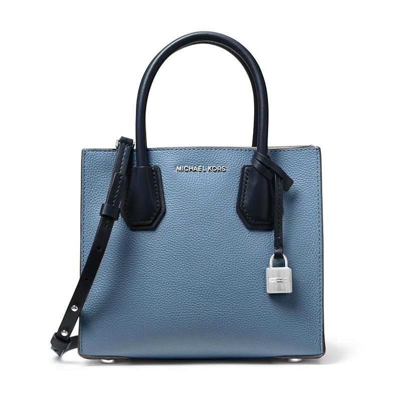 MICHAEL KORS 迈克·科尔斯 Mercer 新款 皮革 欧美时尚 敞口小号手袋手提包 女30S7GM9M2L 蓝色