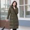 千仞岗2017秋冬新品羽绒服女过膝长款连帽韩版大码羽绒服219133 165/M 海藻绿503